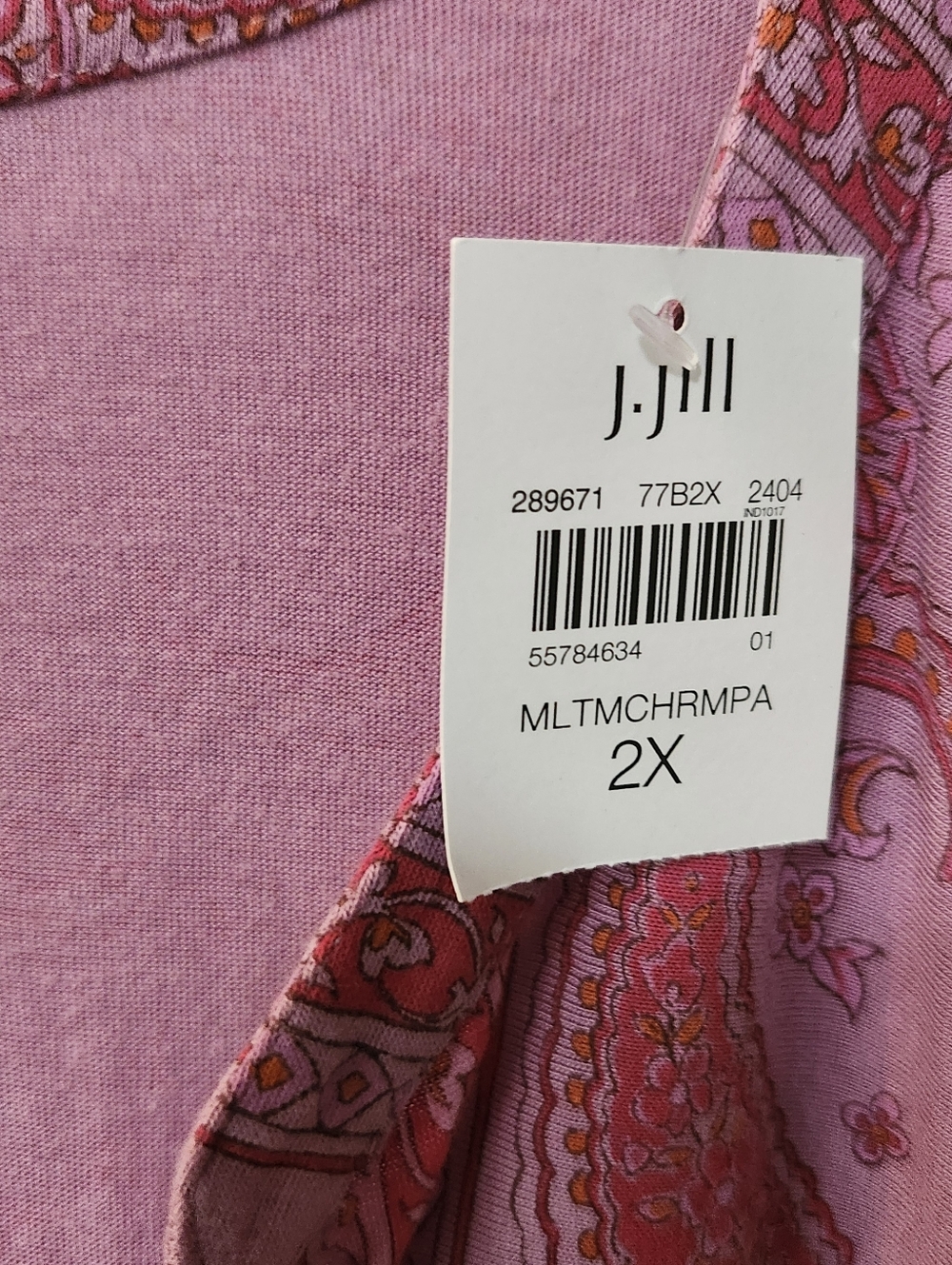 NWT J. Jill Pure Jill Pink Paisley Floral Maxi Plus Size Dress Sz 2X - Picture 5 of 7